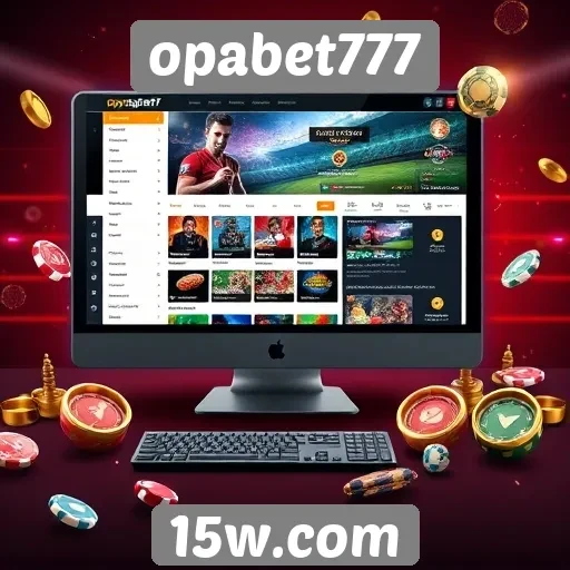 Interface e design do site opabet777 em revisão